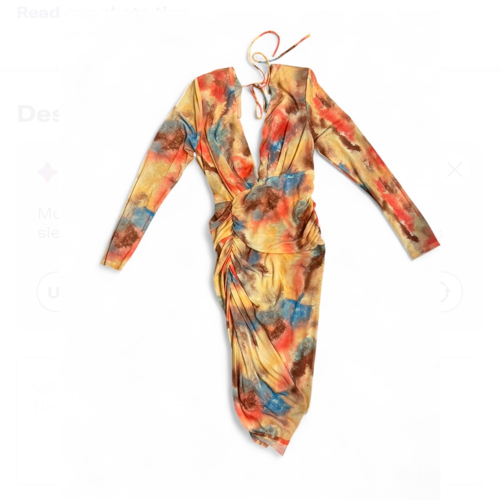 Multicolor Long Sleeve Dress